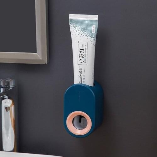 Fully Automatic Toothpaste Dispenser Hole Punched Toothbrush Toothpaste Storage Shelf Wall Hangers Bathroom Accessories
