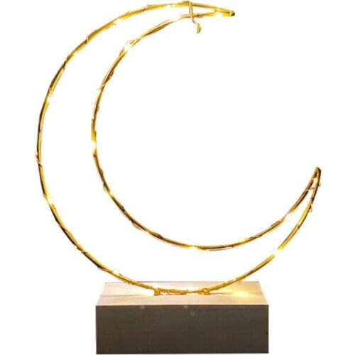 Ramadan Wrought Iron Lamp Eid Mubarak LED Night Light Muslim Islam Party Decoration