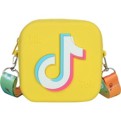 Cartoon TIK TOK Backpack for Children Candy Color Shoulder Bag Waterproof Silicone Bag Baby Girl Kindergarten Messenger Bag