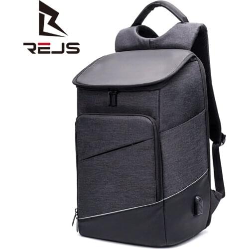 REJS LANGT Large Capacity Mens Backpack 15.6 Inch Laptop Backpacks with USB Charging Anti-Theft Waterproof Travel Bag Mochila