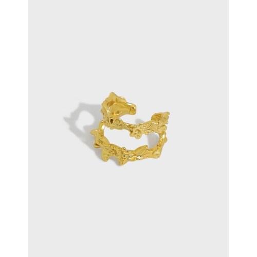 SHANICE S925 Sterling Silver Ear Cuff Clip Earring INS niche design Irregular wave texture Earcuff Jewelry Fake piercing clips