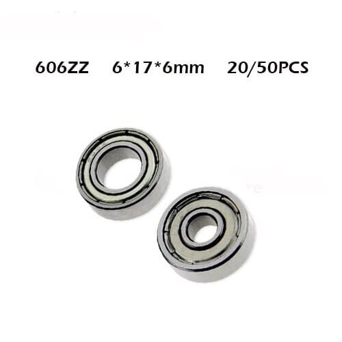 20/50pcs 606ZZ 6x17x6mm 606zz Steel Sealed Shielded Deep Groove Ball Bearing For Machine Tools