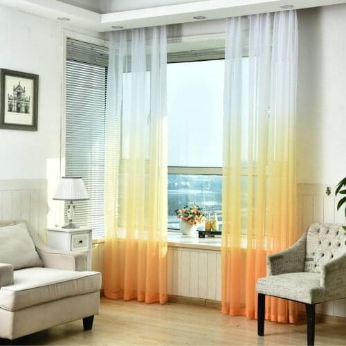 Sheer Tulle Window Curtains for Living Room Kitchen Modern Pattern Voil With Bright Color for Window Decoration minimalist style