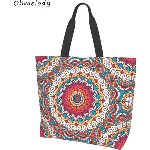 Mandala Womens Large Tote Handbags Lightweight Shoulder Bag Ladies Shopping Bags Summer Beach Bags Travelling Totes