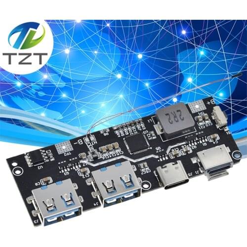 QC4.0 QC3.0 LED Dual USB 5V 4.5A 22.5W Micro/Type-C USB Mobile Power Bank 18650 Charging Module Temperature / Circuit Protection