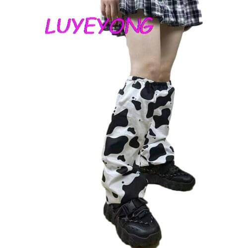 Dark Lolita Lady Cool Harajuku Calf-length Streetwear Sweet Jk Student Socks Women Cow Printed Gothic Leg Warmer 2021 Wholesale
