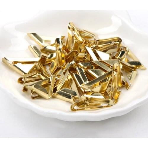 40Pcs Gold Metal Book Corner Trilateral Albums Menus Folders Box Corner Protectors For Decor 15x15x2.5mm