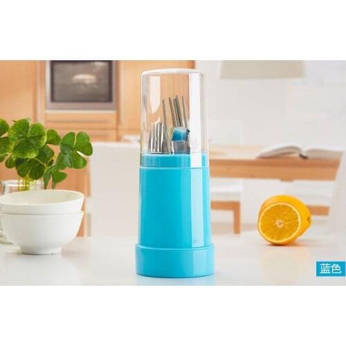 1PC Plastic chopsticks tube tableware storage rack drain rack shovel spoon bucket knife fork storage Box Kitchen utensil OK 0201
