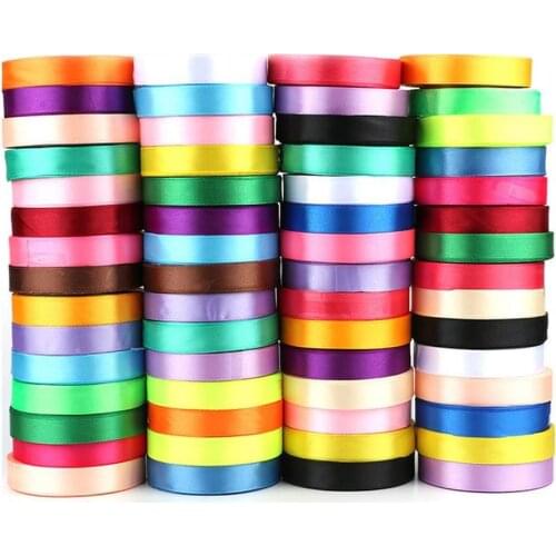 15mm 25Yards/Roll (22meters) Grosgrain Satin Ribbons for Wedding Christmas Party Decoration DIY Bow Craft Ribbons Card gift