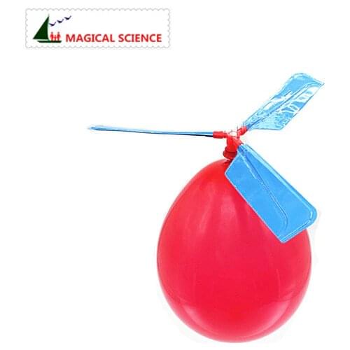 2pcs wholesale Fun physics experiment Homemade Balloon Helicopter DIY material,home school educational kit,your kids best gift
