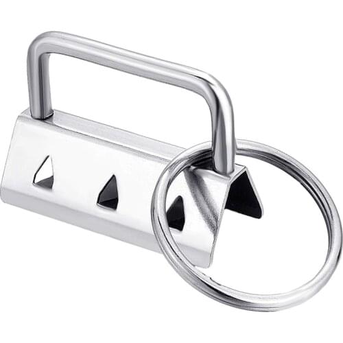 40 Piece Key Ring Hardware Keychain Bracelet Hardware with Lanyard Key Ring