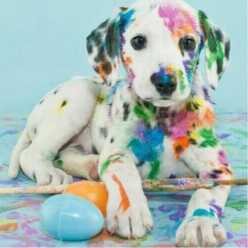 5D Diamond Painting Cross Stitch Crystal Round Mosaic Full Diamond Embroidery Dog Rhinestone Pattern Decor DIY Painting