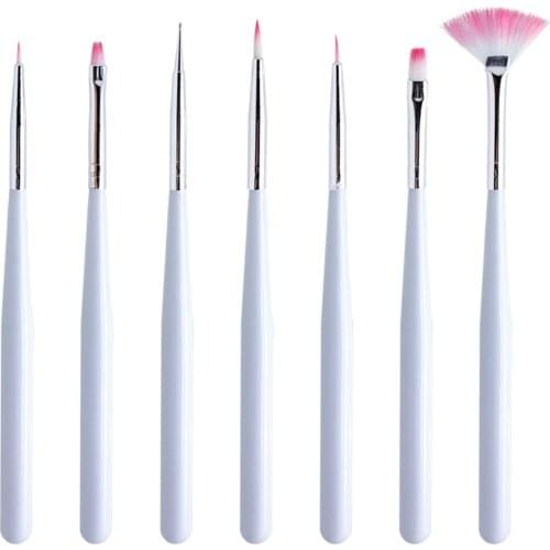 7Pcs Professional UV Gel Brush Pens Nail Art DIY Painting Manicure Tool Set