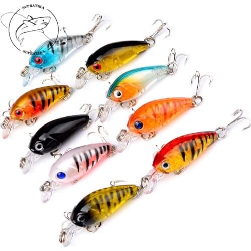 9pcs/lot Mini Crankbait Fishing Lure Swimbait Wobbler Crank Fishing Hard Bait 4g/45mm Ocean Freshwater Artificial Lifelike Bait