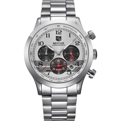 AIDULILUN Mens Silver Watch