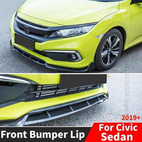 Front Bumper Lip Chin Tuning Accessories Splitter Cover Trim Deflector Body Kit Cover For Honda Civic Sedan 2019 2020 2021 2019