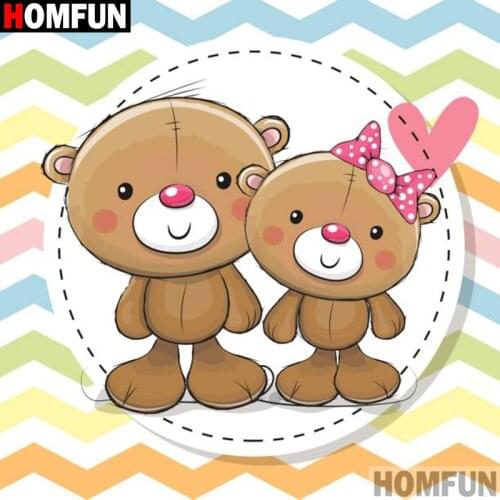 Homfun Full Square/Round Drill 5D DIY Diamond Painting "Cartoon bear" 3D Embroidery Cross Stitch Home Decor Gift A12713