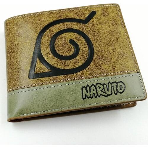 Anime Comics Wallet With Coin Pocket Card Holder Khaki Leather Purse Men Women Gift Money Bag