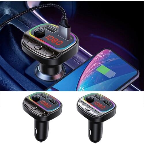 Car Charger Dual USB Car Cigarette Lighter Adapter Chargers Wireless In-Car Bluetooth FM Transmitter MP3 Radio Adapter Car Kit