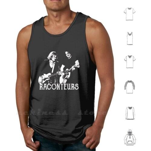 The White Stencil Tank Tops Vest 100% Cotton Raconteurs Jack White Brendan Benson Detroit Rock Punk Garage