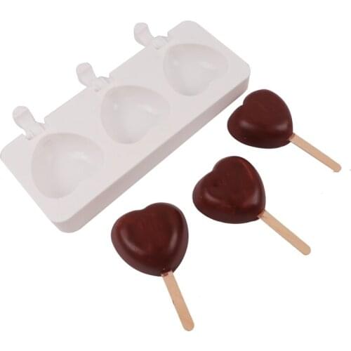 Free shipping three hearts cooking tools fondant DIY cake baking Silicone Chocolate decoration Mold sugar candy clay