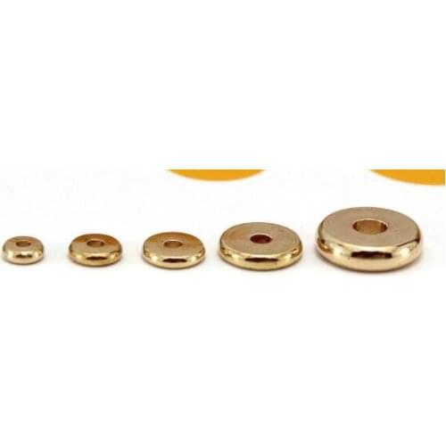 100 PCS 4/6/8/10mm Metal Raw Brass Round Spacer Beads Flat Beads DIY Jewelry Components For Jewelry Making