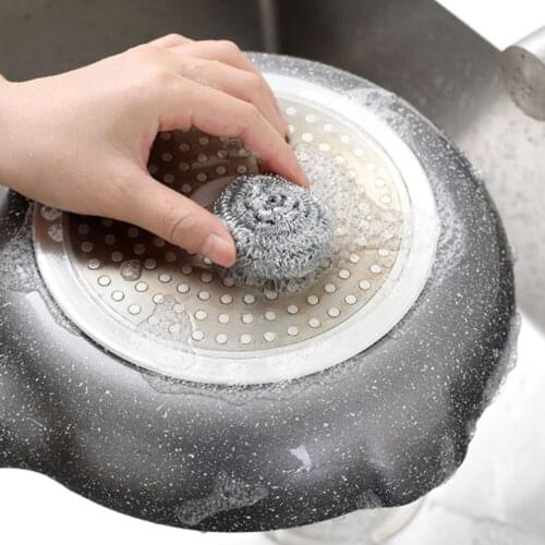 Stainless Steel Cleaning Ball Brushes Household Cleaning Products Dishwashing Sponges With Wire Kitchen Tools High Quality
