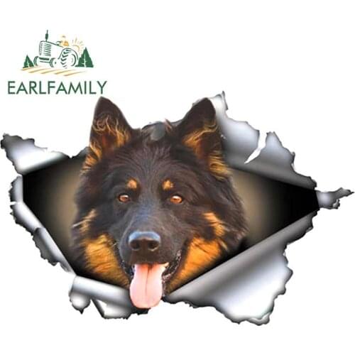 EARLFAMILY 13cm x 8.7cm Chodsky Pes Car Sticker Torn Metal Decal Reflective Stickers JDM Bohemian Shepherd Decals Car Styling