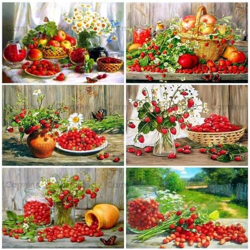 Fruit Red Home Gift DIY Decorative Craft Diamond Paintings Flowers Mosaic Pattern For Kitchen Room Decoration Diamond Embroidery