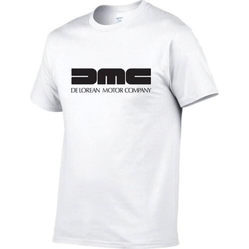 New Mens T-shirt DMC DeLorean Printed Short Sleeve Back to the Future Movie DMC-12 Car TShirt Cotton T-shirt Mens T-shirt 2021