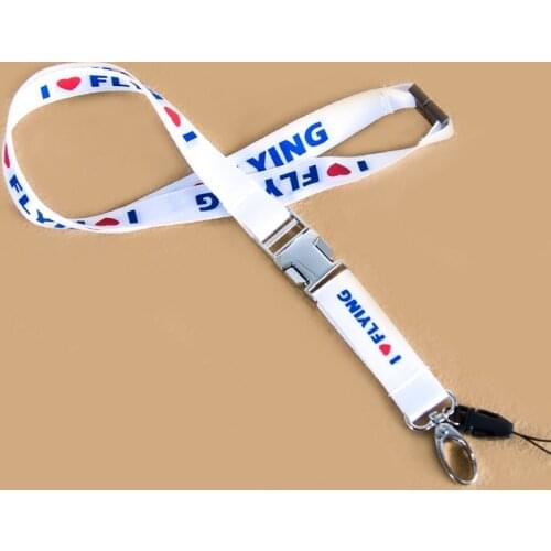 I LOVE FLYING for Pilot License ID Holder, Lanyard with Double Metal Buckles with Metal Buckle for Flight Crew Airman