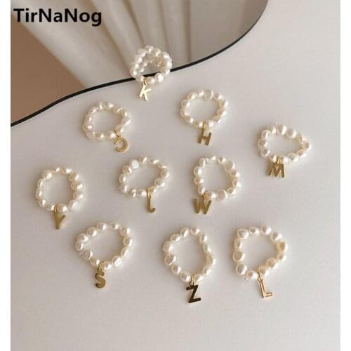 French Baroque Natural Freshwater Pearl Letters Contracted Joker Restoring Ancient Ways Ring Women Jewelry Gifts