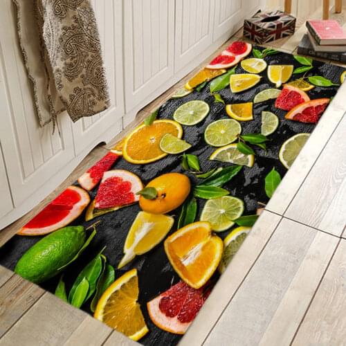 Fresh Fruit Juice Pattern Hallway Carpets Kitchen Entrance Door Mat Anti-slip Floor Rug Bathroom Area Hallway Free Shipping