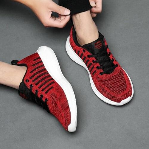 Oversize Summer Mesh Sport Shoes Men Sports Shoes Men Running Shoes Mens Sneakers Red Tennis Basket Athletic Jogging GME-1973