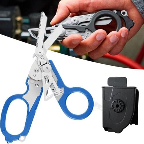 Multifunction Raptor 6 in1 Raptor Emergency Response Shears with Strap Cutter and Glass Breaker Black Strap Cutter Safety Hammer
