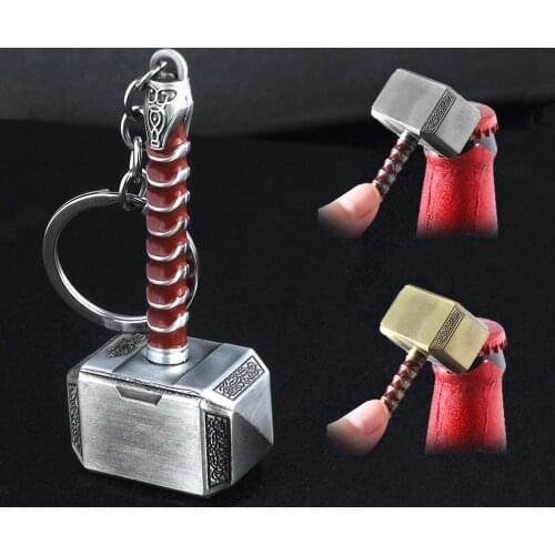 Fashion Keychain Bottle Opener Comic Movie Superhero Thor Hammer Alloy Key Chains Key Chain Keyring Accessories