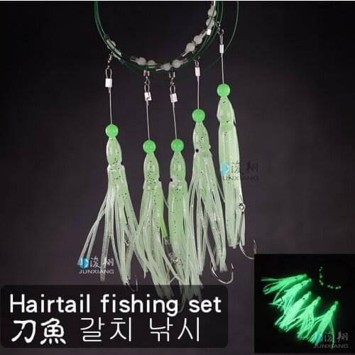 Luminous octopus hook string set knife fish hook squid octopus hook wire luminous sea fishing boat fishing octopus fishing set