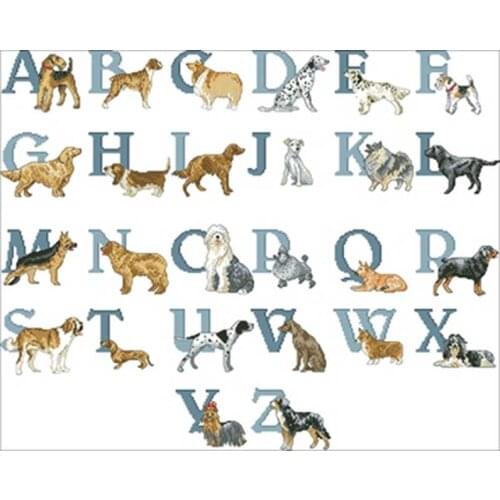 Puppy letters patterns counted 11CT 14CT 18CT DIY Cross Stitch Sets wholesale Cross-stitch Kits Embroidery Needlework