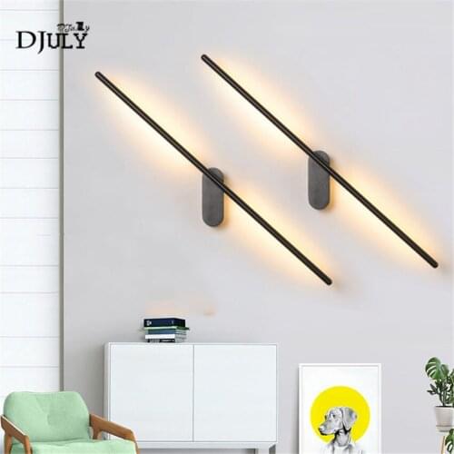Nordic postmodern led Aluminum Strip wall lamp for bathroom corridor creative bedroom makeup mirror light loft decor stairs lamp