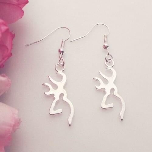 New 1pair Silver plated Browning Deer earrings Fashion Jewelry