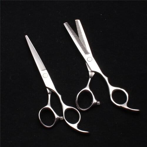 6" 440C Customize Logo Hairdressing Scissors Cutting Scissors Thinning Shears Double Side Teeth Professional Hair Scissors C2000