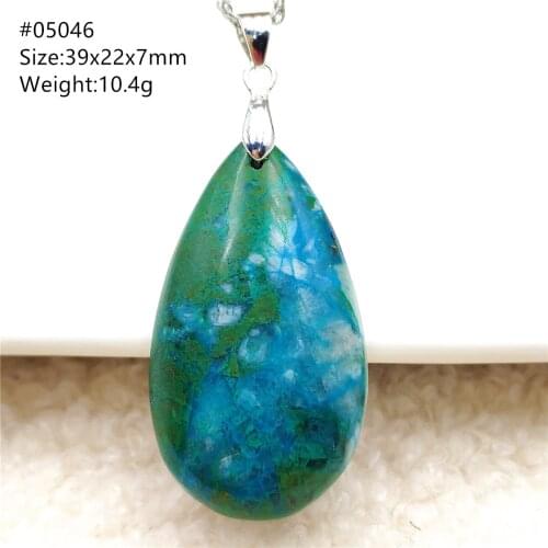 Genuine Natural Azurite Malachite Chrysocolla Green Blue Pendant Powerful Energy Women Men Water Drop Necklace AAAAA