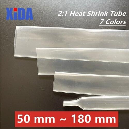 1Meter 2:1 Clear 50mm 60mm 70mm 80mm 90mm 100mm 120mm 150mm 180mm Heat Shrink Tube Heatshrink Tubing Tube Wire Sleeving Wrap Kit