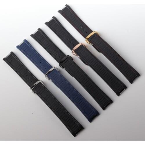 20mm Curved End Silicone Rubber Watch band with Metal for Omega strap Seamaster 300 AQUA TERRA AT150 8900 Tools