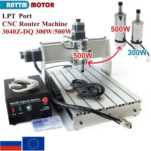 【RU/ EU】CNC MACH3 Router Engraving Milling Cutter Machine 3 Axis 3040 Z-DQ & 500W Spindle 220V LPT Port / USB post