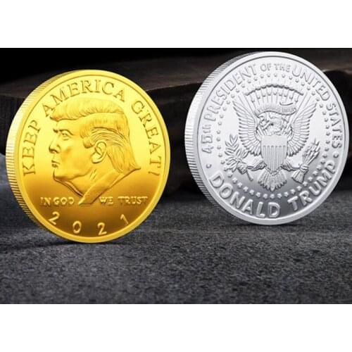 US Donald Trump Gold Commemorative Coin "Second Presidential Term 2021-2025 IN GOD WE TRUST" Collectible Coins