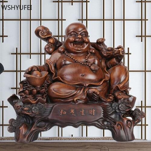 Traditional Smiley Buddha statue Model Resin Ornaments Home Wine cabinet Office Desktop Decoration opening fortune Gift Crafts