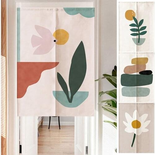 Nordic Art Door Curtain Partition Half-Curtain Small Fresh Kitchen Dust Door Screen Bathroom Occlude Decorative Short Curtains