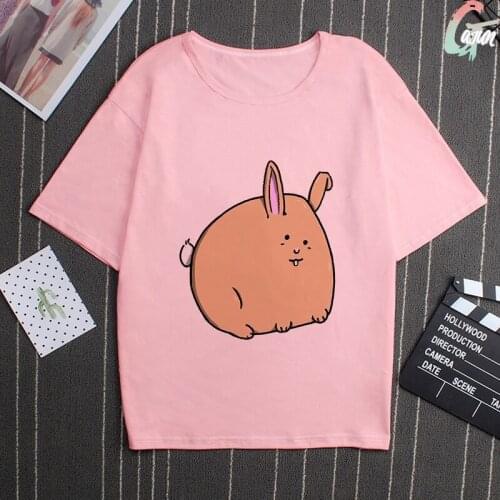 My Cute Animal Friends Aesthetic Print Pink Fashion T Shirt Funny Personality T Shirt Harajuku Casual Loose Women Tops Clothing