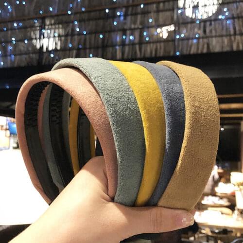 Fashion Velvet Soft Large Headband for Women Bezel Simple Solid Color Hoop for Hair Girl Hair Bezel Hair Bands Hair Accessories